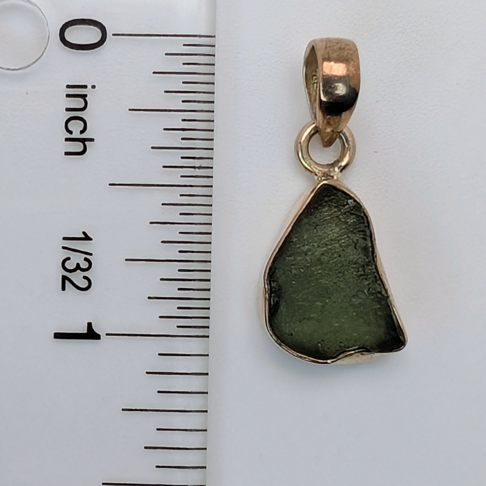 Natural Rare Moldavite S925 Sterling Silver Pendant - Picture 2 of 4